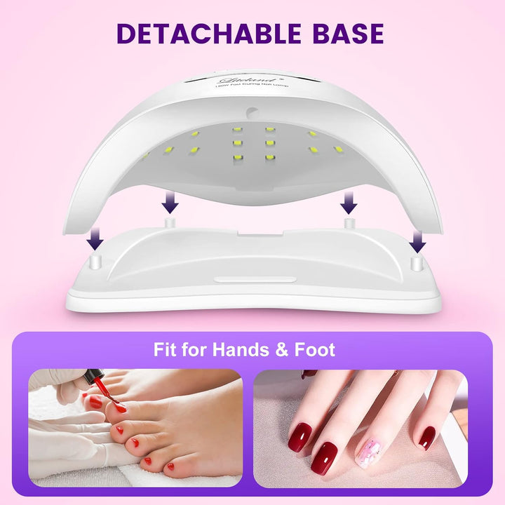 UV Gel Nail Lamp,150W UV Nail Dryer LED Light for Gel Polish-4 Timers Professional Nail Art Accessories,Curing Toe Nails