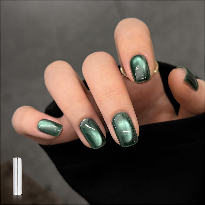 Glassy Cat Eye Gel Nail Polish, 16Ml Glitter Holographic UV Gel Polish with Magnet, Reflective Translucent, 2341 Silvery Moonlight