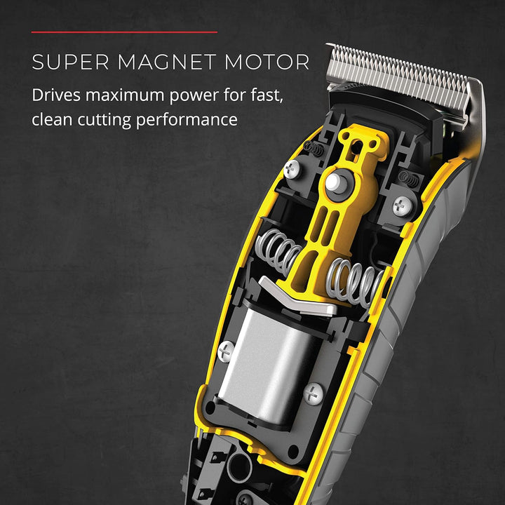 HC5855 Virtually Indestructible Haircut Kit & Beard Trimmer, Hair Clippers for Men (15 Pieces) , Yellow