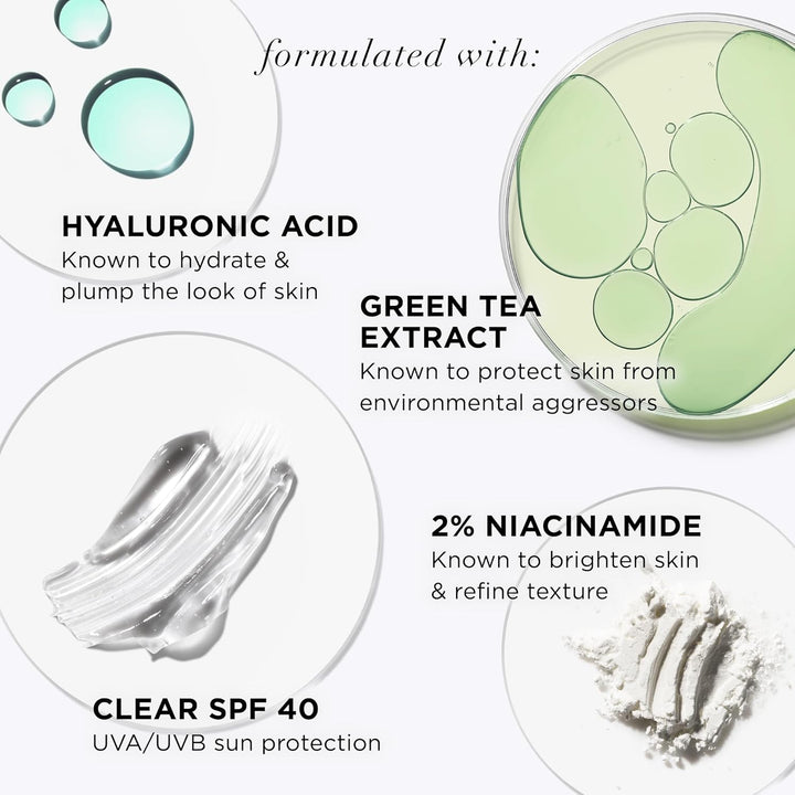 CC+ Nude Glow - Medium Coverage Foundation with SPF 40 & Brightening Glow Serum, Lightweight Skin Tint, 2% Niacinamide + Hyaluronic Acid, up to 24H Hydration, Normal/Dry Skin - 1.08 Fl Oz