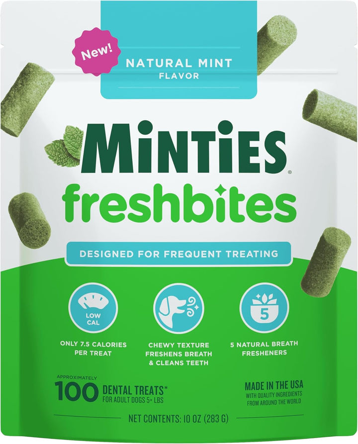 Dental Chews for Dogs, 40 Count, Vet-Recommended Mint-Flavored Treats for Tiny/Small Dogs 5-24 Lbs, Dental Bones Clean Teeth, Fight Bad Breath, and Removes Plaque and Tartar