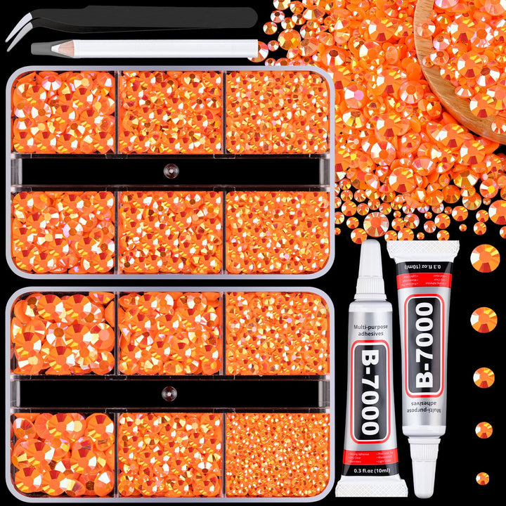 13000Pcs Flatback Pearls for Crafting (White), Assorted Size 2/3/4/5/6/8/10Mm Half Pearl Bead Gems with 3Pcs 10Ml B7000 Jewelry Glue, Bedazzling Kit for Crafts Shoes Graduation Cap Nail Art