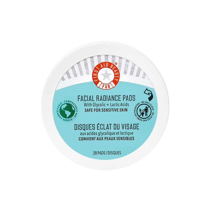 - Facial Radiance Pads with Glycolic & Lactic Acids, Daily Exfoliating Pads with AHA, Visibly Smaller Pores, Help Tone & Brighten Skin, One-Step Makeup Prep, Compostable, 60