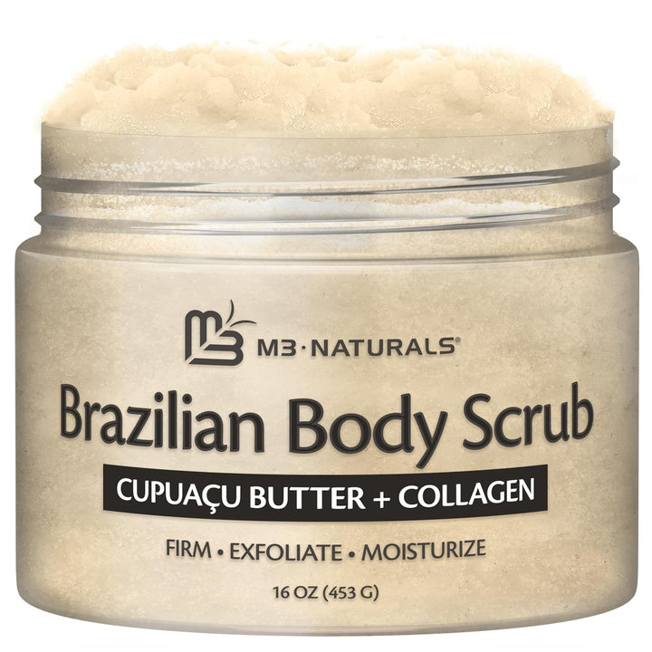 Exfoliating Charcoal Scrub with Collagen & Stem Cells – Salt Scrub for Body Toning, Cellulite, Armpit Detox, and Skin Smoothing for Face, Feet, and Body by .