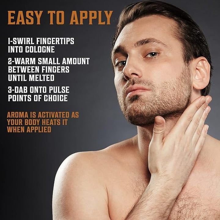 4 Pack Mens Solid Colognes 0.5 Oz - Men Solid Perfume with Cedar Wood, Clary Sage, Vetiver, Sandalwood Cologne for Mens - Travel Cologne Wax Gifts for Men