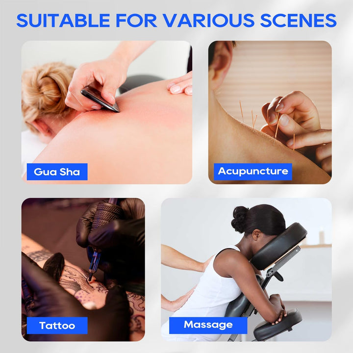 Portable Massage Chair – Foldable Tattoo & Spa Chair with Adjustable Face Cradle, High-Density Cushion, Lightweight Frame & Carry Bag, Black