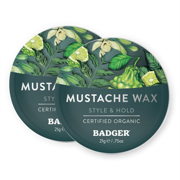 Mustache Wax, Medium Hold, Light Masculine Scent, Easy to Apply, Certified Organic Versatile Moustache & Beard Wax, .75 Oz Tin