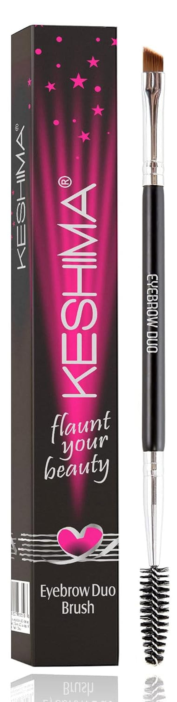 Eyebrow Brush Duo – Premium Angled Eye Brow Brush & Spoolie – Precision Eye Makeup Tool for Applying & Blending Powder, Gel & Liquids