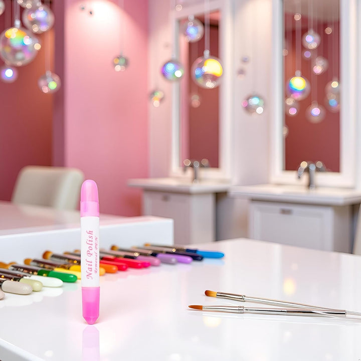 1Pc Nail Erase Pen Removable Head Nails Polish Cleaning Plastic Manicure Corrector Pens for Manicure Fingernail Home Salon Use Nails Polish,Foot, Hand and Nails Care Nail Art Pens (Pink 6G)