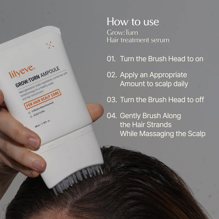 Growturn Hair Growth Serum with Built in Brush for Hair Growth & Thickening | Treatment for Thinning Hair, Hair Loss | Low Irritation, Fragrance-Free, Sulfate & Paraben-Free, 3.38 Fl. Oz. (Pack of 1)