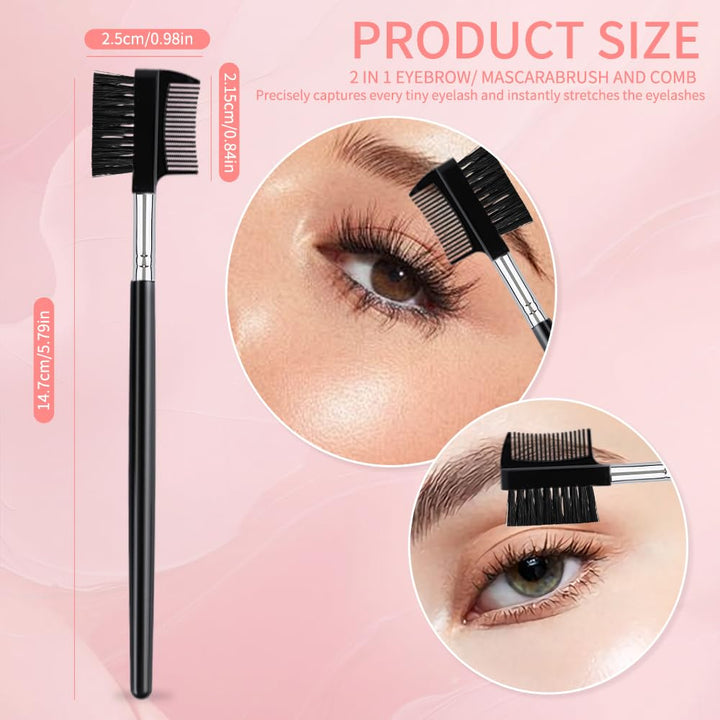 4 PCS Eyebrow Brush and Comb,Makeup Eyelash Comb,Portable Spoolie Brushes for Eyelashes Extension