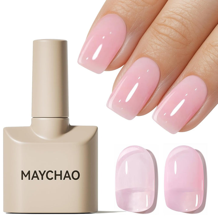 15ML Jelly Sheer Tortoise Gel Nail Polish 1Pc Transparent Hot Cocoa Amber Gel Polish Soak off UV LED Translucent Nail Polish Nail Art Starter Manicure Salon DIY at Home, 0.5 OZ