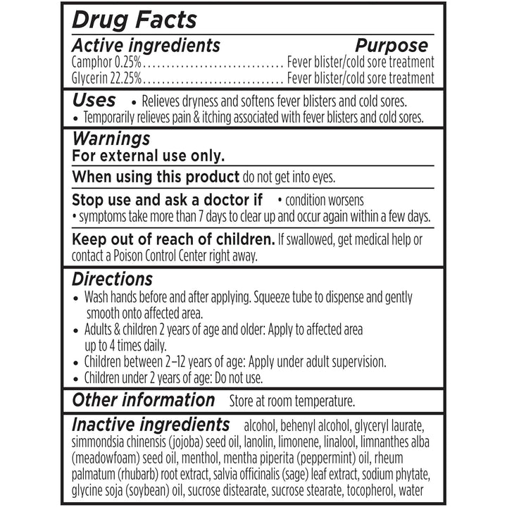 Stocking Stuffers, Cold Sore Treatment and Medicated Lip Balm, with Menthol and Eucalyptus Oil, Natural Origin Skincare, 2 Tubes, 0.07 Oz./0.15 Oz.