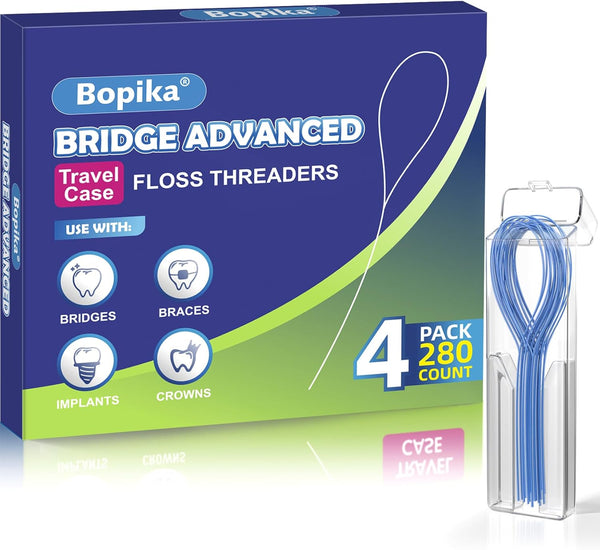 Floss Threaders Dental Floss for Braces, Bridges, and Implants 280 Count (Pack of 4)