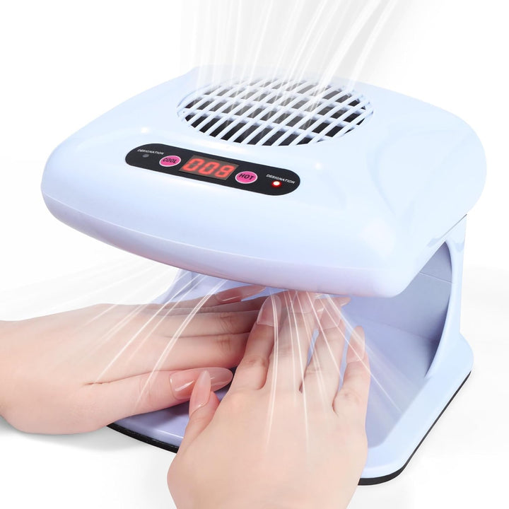Professional Nail Dryer: 300W Quick Drying Nail Dryer for Regular Polish Acrylic Dip Powder Nail Dehydrator Primer Nail Polish Dryer Fan with Hot & Cold Air Must Have Nail Tech Supplies
