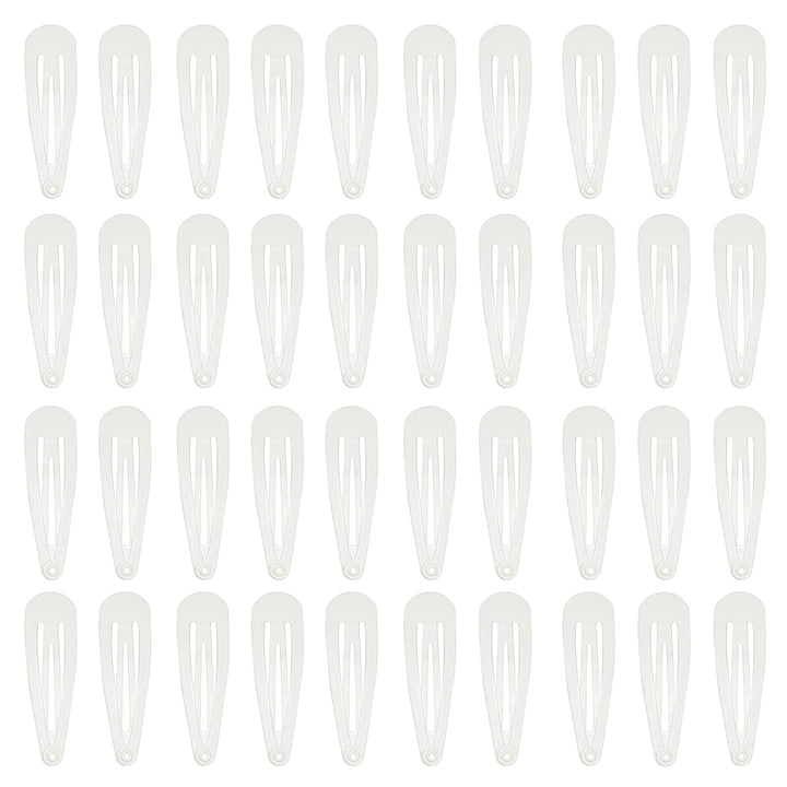 40 Pack Black 2 Inch Barrettes Women Metal Snap Hair Clips Accessories