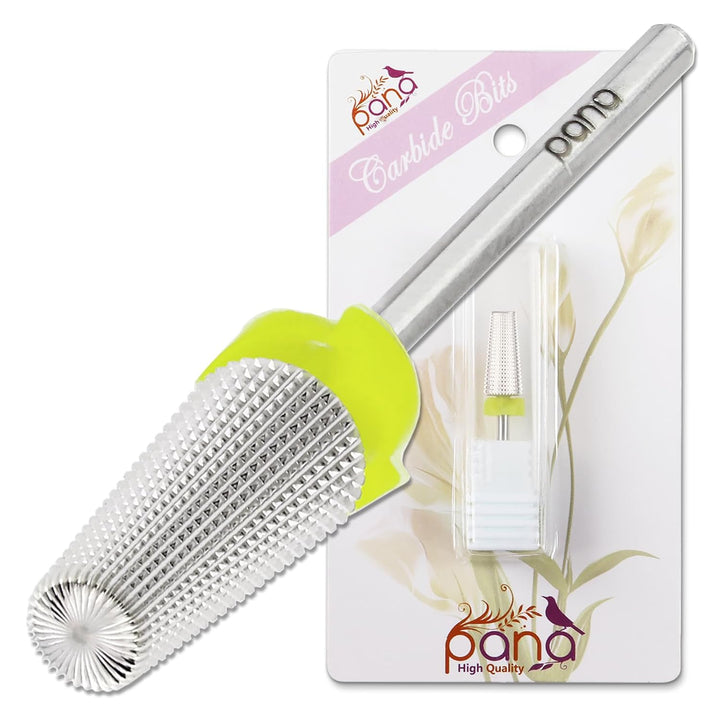 Nail Carbide 5 in 1 Bit - Two Way Rotate Use for Both Left and Right Handed - Fast Remove Acrylic or Hard Gel - 3/32" Shank - Manicure, Nail Art, Drill Machine (Fine - F, Silver)