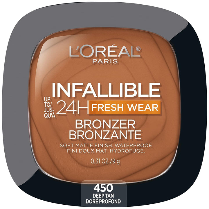 Infallible up to 24H Fresh Wear Soft Matte Longwear Bronzer. Waterproof, Heatproof, Transfer, Humidity and Sweatproof, Fair, 0.31 Oz