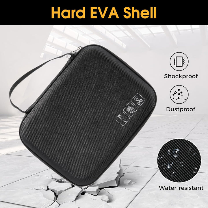 Barber Case with Washable Oilproof Inner Casing, Hard Travel Carrying Bag for Hair Clippers, Hair Cutting Supplies Holder, Trimmer Organizer Storage for Men Razor Guard Grooming Kits -Black