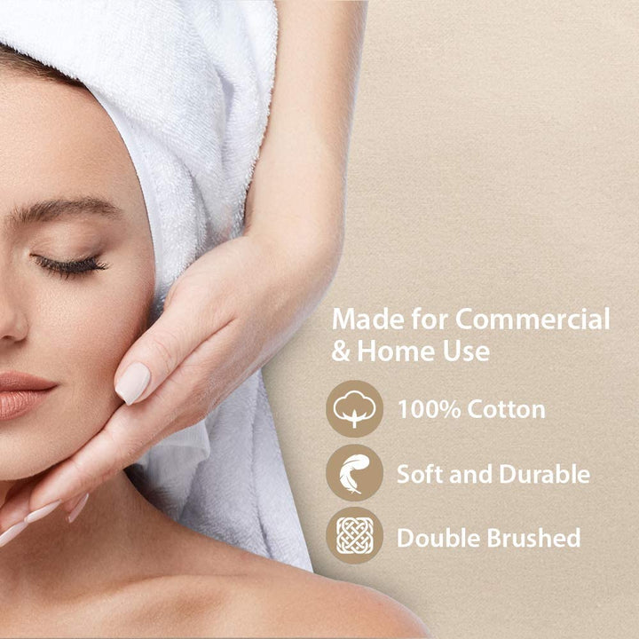 Forpro Premium Flannel 3-Piece Massage Sheet Set for Massage Tables, Includes Flat, Fitted Sheet, and Fitted Face Rest Cover, Natural