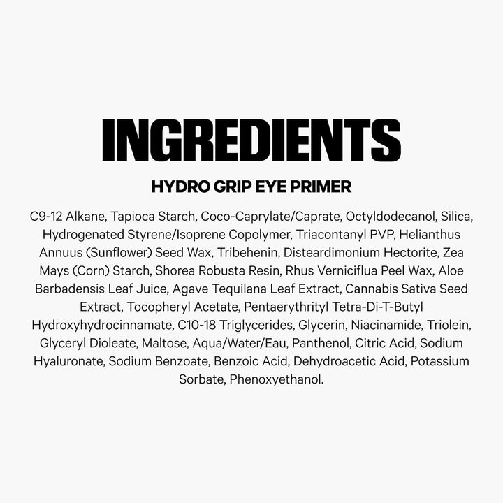 Hydro Grip Eye Primer with Hyaluronic Acid – Clear Primer for Eyeshadow + Undereye Concealer – Grips Makeup, Hydrates + Smooths Skin for Crease-Free, Long-Lasting Wear – 0.29 Oz