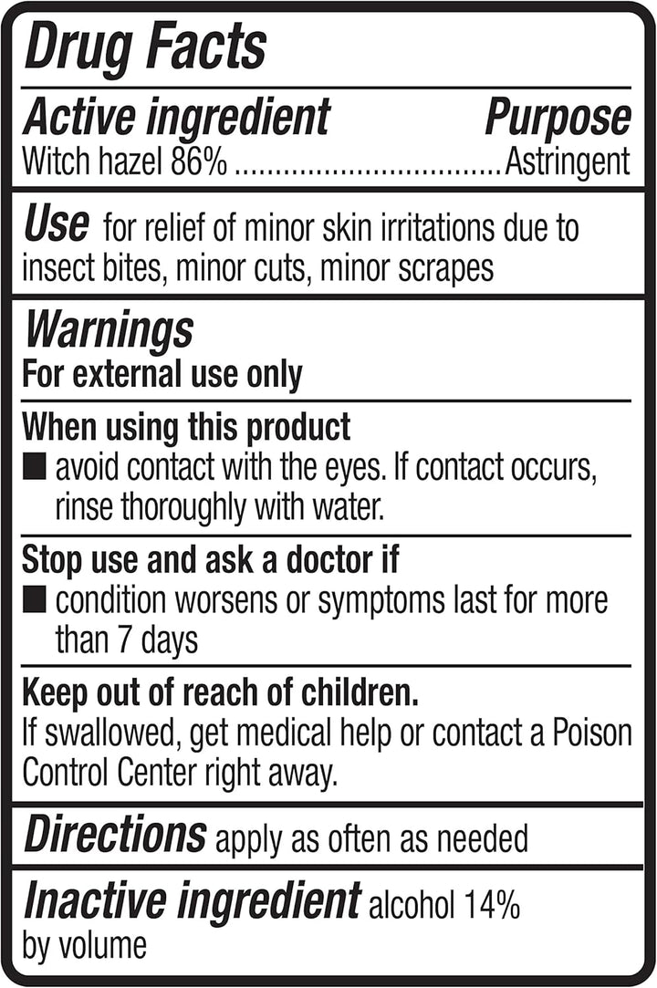 Witch Hazel USP Astringent, Unscented, 16 Fluid Ounces (Previously Solimo)