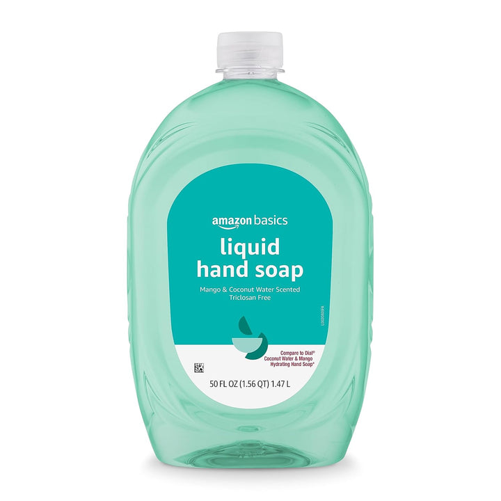 Liquid Hand Soap Refill, Mango and Coconut Water Scent, Triclosan-Free, 50 Fl Oz (Pack of 1) (Previously Solimo)
