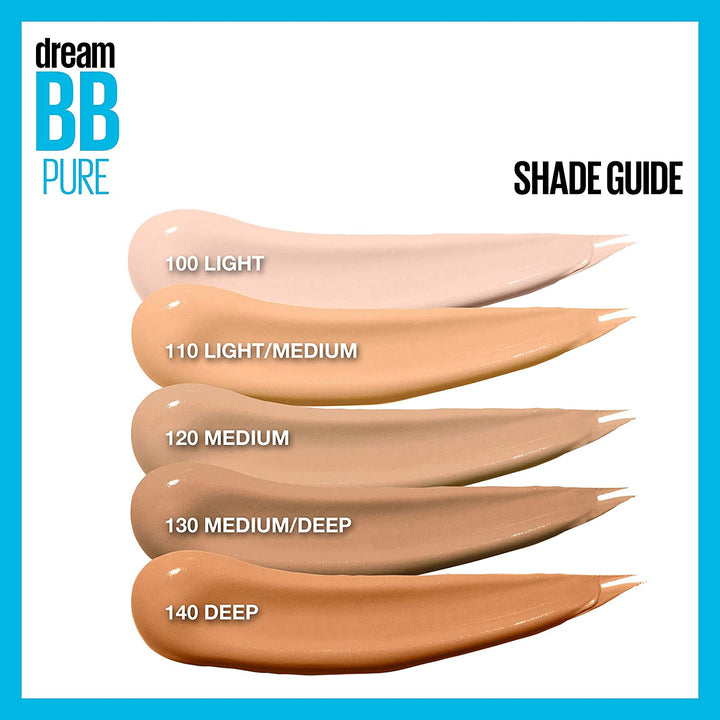 Dream Pure Skin Clearing BB Cream, 8-In-1 Skin Perfecting Beauty Balm with 2% Salicylic Acid, Sheer Tint Coverage, Oil-Free, Light/Medium, 1 Count