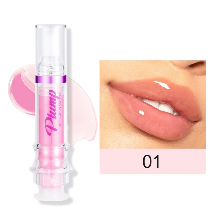 Lip Plumper Gloss, Natural Spicy Lip Plumping Booster, Ultra-Hydrating & Nourishing Plump Lip Plumper, Glossy Finish Fuller Lip Plumping Oil for Women Girls, 01#