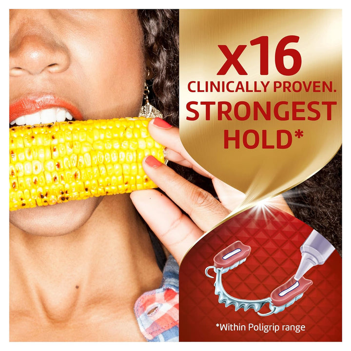 Poligrip Power Max Power Hold plus Seal Denture Adhesive Cream, Denture Cream for Secure Hold and Food Seal, Flavor Free - 2.2 Oz (Pack of 4)