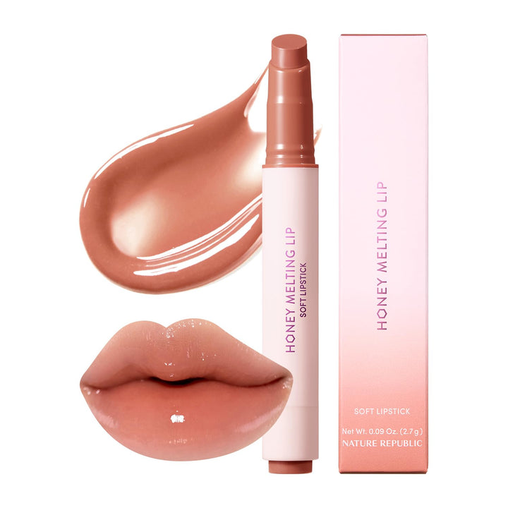 HONEY MELTING LIP GLITTER & PLUMPING (16 MIDNIGHT SPARKLE) SOFT LIP STICK Moisturizing Gloss, Volumizing Formula, Color Changing Sheer Tint, Shine Glimmer Finish, Korean Make Up