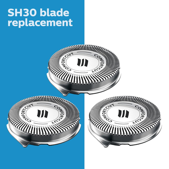 Philips  SH30/52 Shaving Heads, Compatible with Philips Shavers Series 1000, 3000 and 5000, Powerful Performance, Self-Sharpening, 3 Pieces, Model SH30/52