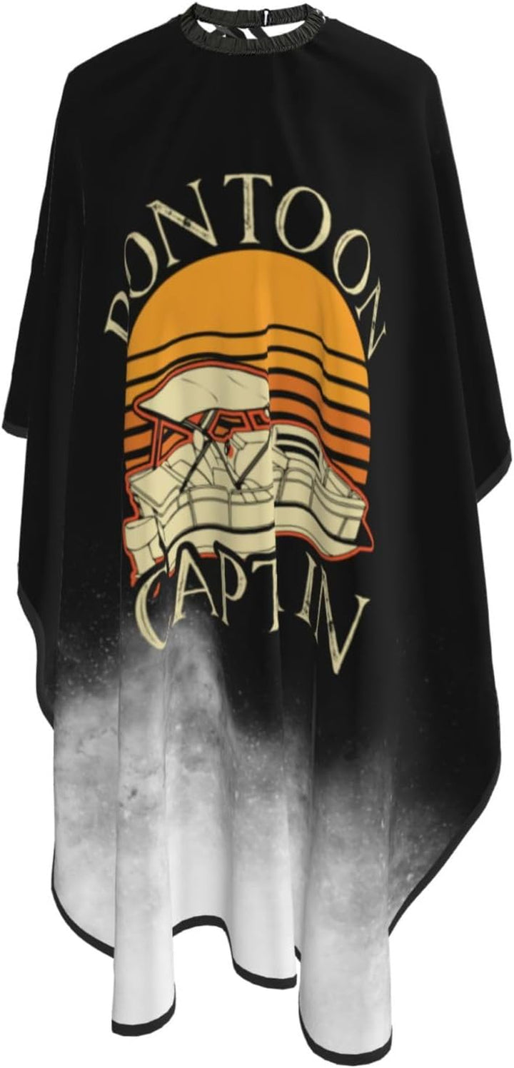 Pon-Toon Cap-Tain - Boat Cap-Tain Vintage Style Professional Salon Cape with Snap Closure for Hair Cutting Barber Hairdressing 55 X 66 Inches