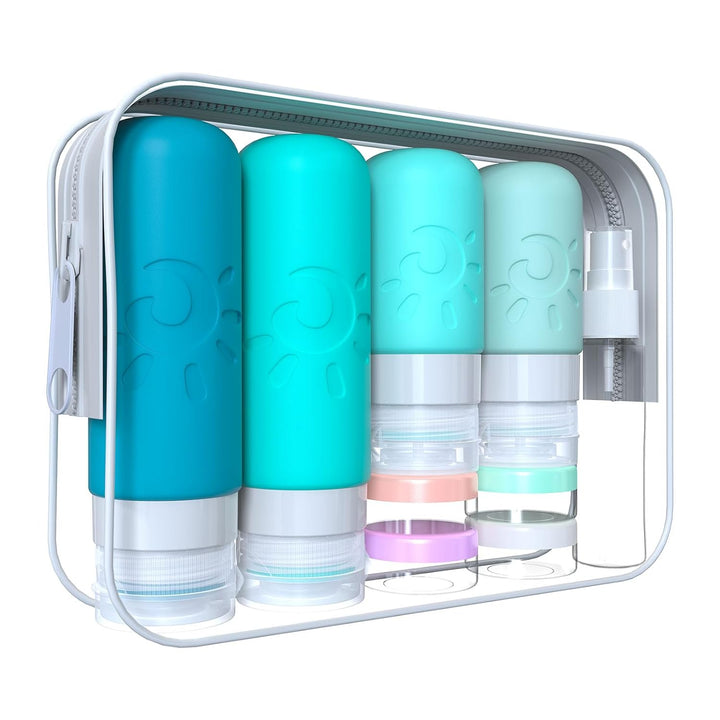 18 Pack Travel Bottles for Toiletries, TSA Approved Silicone Travel Containers Leak Proof Refillable Travel Accessories for Shampoo Conditioner Lotion Body Wash(Multicolored C)