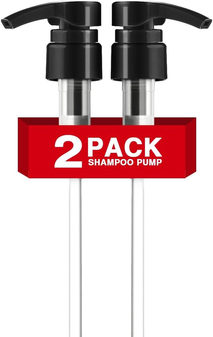 4-Pack Shampoo Pump for Liter 33.8 Oz Shampoo and Conditioner Pump Dispenser Fits Most Salon Bottles with 1-Inch Wide Opening, Black & White Replacement Pump Top for Soft Hair Product,Body Wash,Lotion