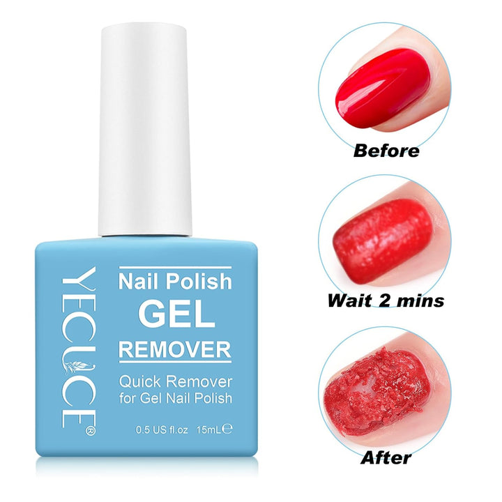 Gel Nail Polish Remover, (2Pcs) Gel Polish Remover for Nails, No Need for Foil, Quick & Easy Polish Remover in 2-3 Minutes, No Need Soaking or Wrapping-15Ml