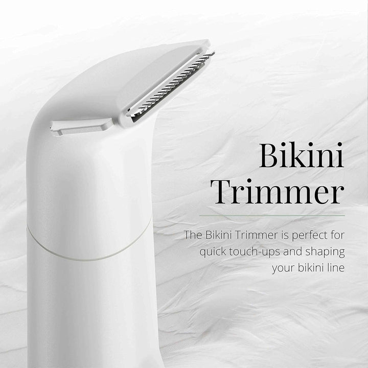 Smooth & Silky Body & Bikini Kit, Cordless Bikini Trimmer and Shaver for Women, Waterproof for Grooming in the Shower, White/Green