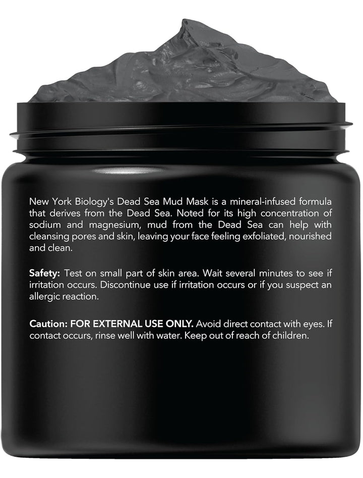 New York Biology Dead Sea Mud Mask for Face and Body | Spa Quality Pore Refiner for Oily Skin | Natural Skincare for Women & Men | Tighten Skin for a Healthier Complexion | 8.8 Oz