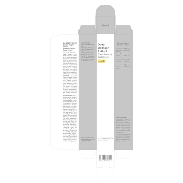 Deep Collagen Retinol Power Boosting Scalp Serum | Roll on Hair Growth, Hair Thickening Serum, Itchy & Dry Scalp Treatment, Caffeine, Biotin, Rosemary – Korean Hair Care, 0.5 Fl Oz