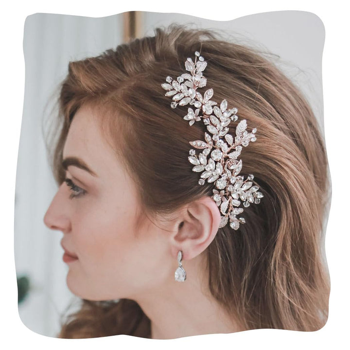 Wedding Hair Clips Silver Rhinestone Bridal Headpiece Prom Hair Accessories for Women