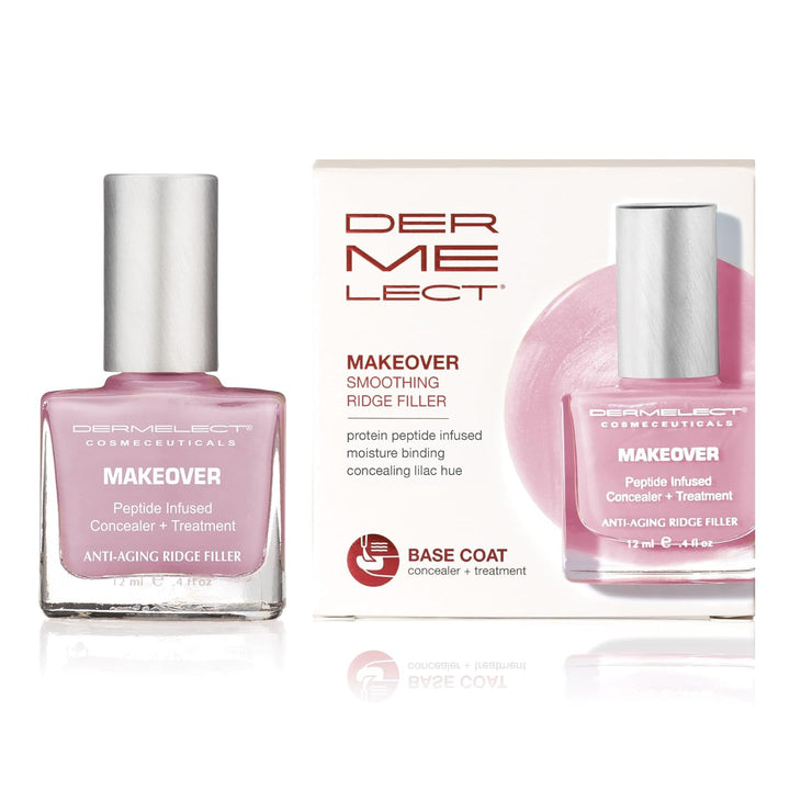 Dermelect Makeover Ridge Filler - Award-Winning Nail Treatment, Strengthens, Moisturizes, Conceals Imperfections, Keratin & Peptide Enriched, for Healthy, Smooth Nails