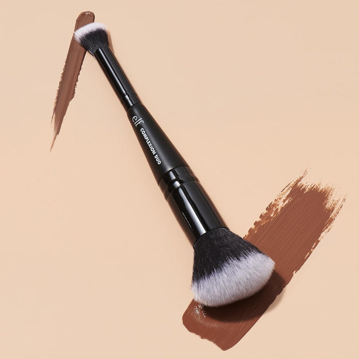 Complexion Duo Brush, Makeup Brush for Applying Foundation & Concealer, Creates an Airbrushed Finish, Made with Vegan, Cruelty-Free Bristles