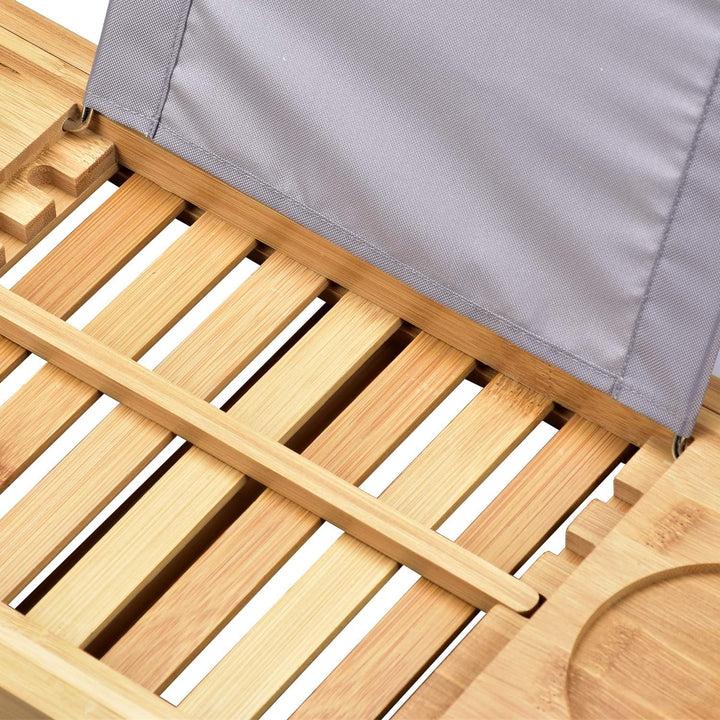 Luxury Bamboo Bathtub Tray - Wooden Expandable Caddy with Book, Tablet, Wine Holder - Gift Idea
