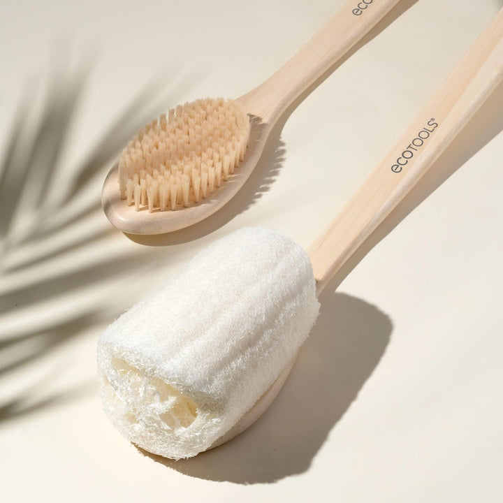 Bath Bristle Brush, Bath Brush with Long Handle, Cleanse Back & Hard-To-Reach Areas, Eco Friendly Shower Brush for Exfoliating, Cruelty Free Nylon Bristles, Vegan, 1 Count