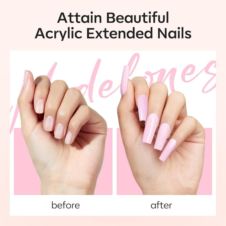 Acrylic Nail Kit: Clear White Pink Acrylic Powder and Liquid Set with Gel Nails Glue, Brushes, 11Pcs Set for Beginner