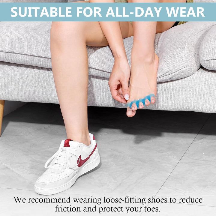 2PCS Toe Separators for Women and Men, Gel Toe Spacers for Pedicure and Foot Alignment, Comfortable Foot Care for Bunions and Overlapping Toes