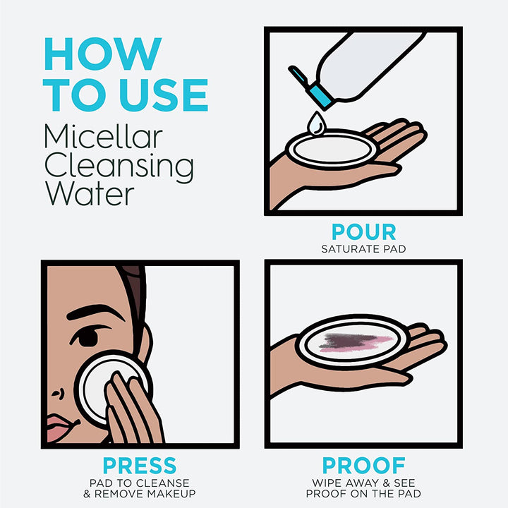 Micellar Water for Waterproof Makeup, Hydrating Facial Cleanser & Makeup Remover, Suitable for Sensitive Skin, Vegan, Cruelty Free, 13.5 Fl Oz (400Ml), 1 Count