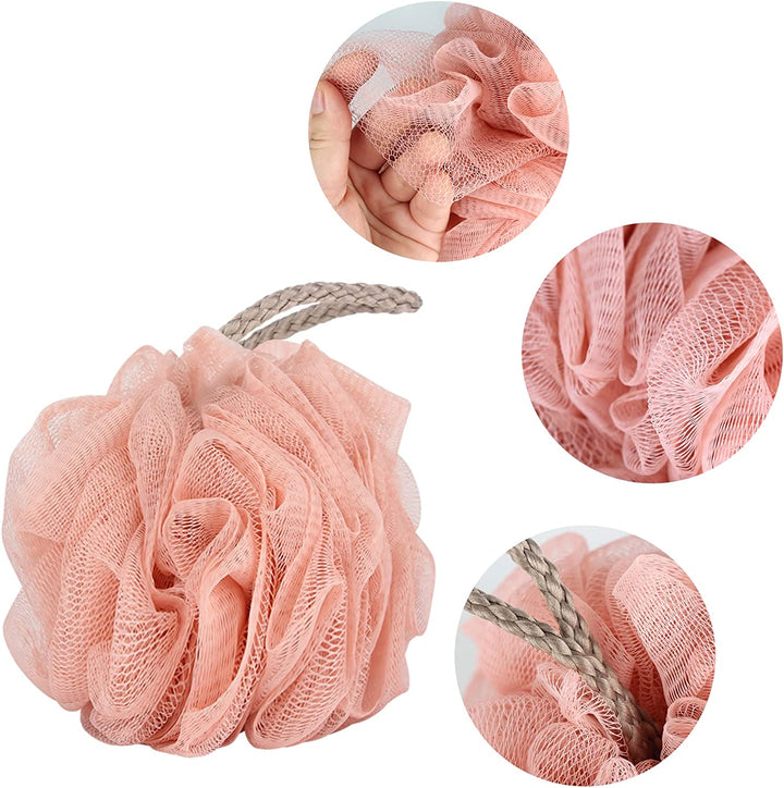 Loofah Sponge Shower Loofahs 50G Bath Sponges Mesh Balls 4 Colors for Body Scrubber Exfoliator Wash Back Scrubber Bathroom Men Women - 4 Pack Scrubbers Cleaning Bathing Accessories