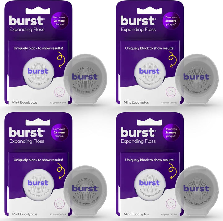 Expanding Dental Floss (Mint Eucalyptus/40 Yards) | Stain Absorbing & Woven Tooth Floss with Xylitol Coating to Fight Cavities | Vegan | Paraben Free Expanding Floss