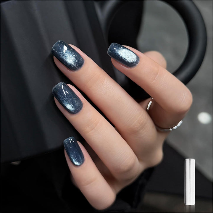 Red Cat Eye Gel Nail Polish, 16Ml Glitter Holographic Nail Polish with Magnet, Reflective Translucent UV Gel, 2907 Ruby Twilight